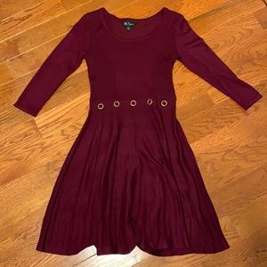 Maroon long sleeve dress